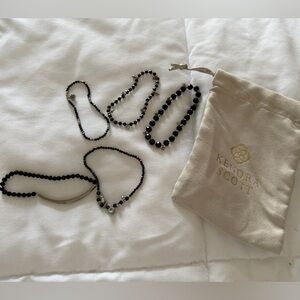 Kendra Scott Silver and Black Beaded Bracelet